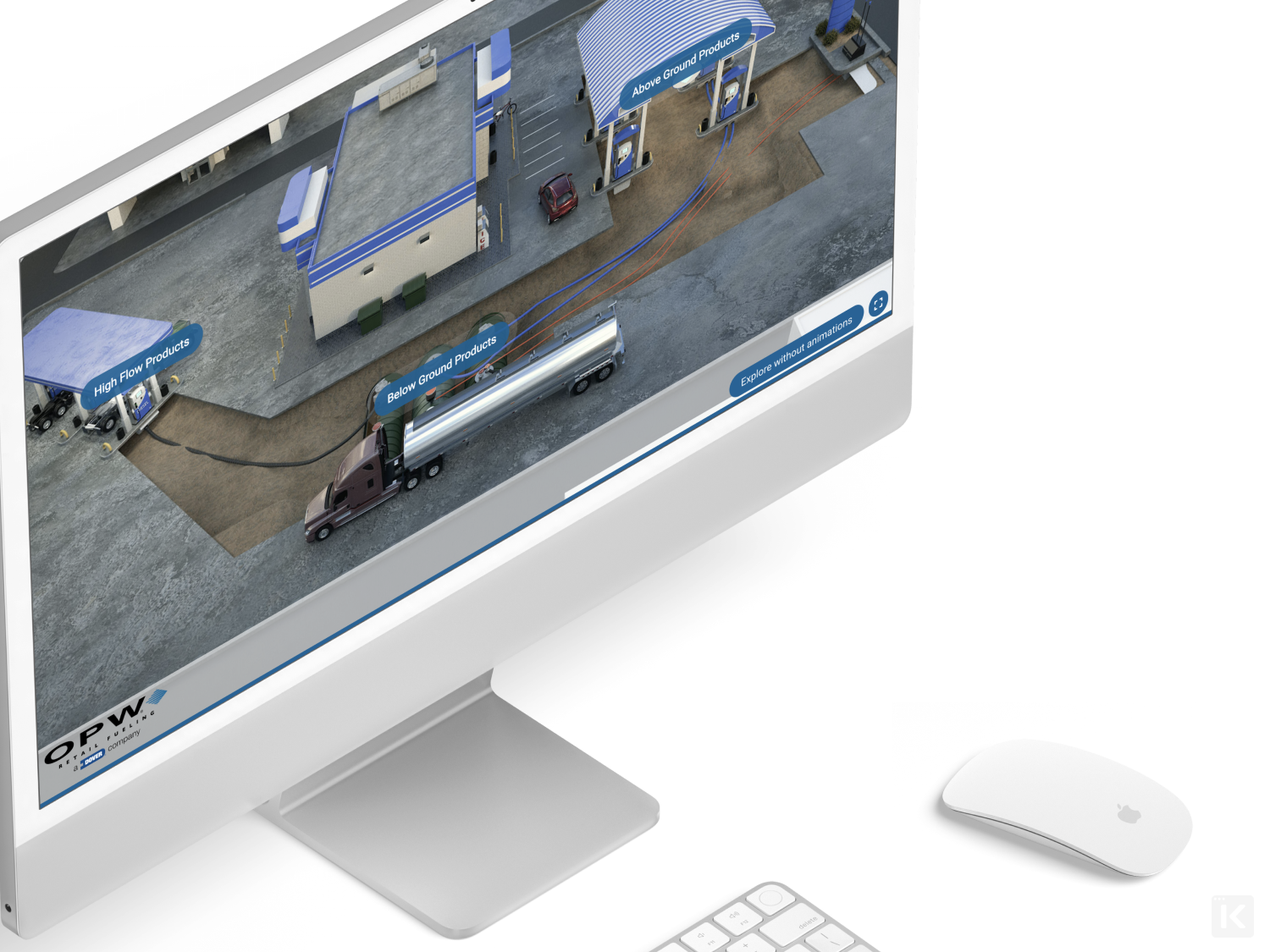OPW Forecourt Interactive Map thumbnail with tilted computer monitor