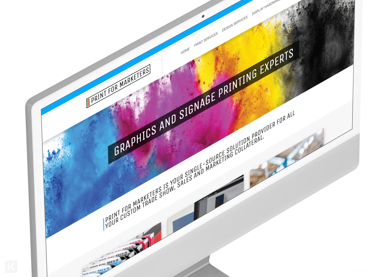 Print for Marketers thumbnail with tilted computer monitor